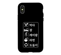 Carcasa para iPhone X/XS Corea Hangul Eat Sleep K Pop Ramyeon Repeat Coreano
