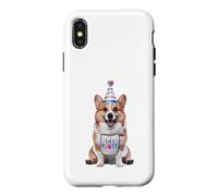 Carcasa para iPhone X/XS Corgi Let's Pawty - Fiesta de cumpleaños para Amantes de los Perros