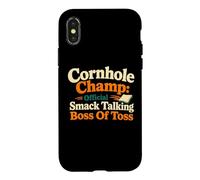 Carcasa para iPhone X/XS Cornhole Champ Boss of Toss Yard Juego Humor