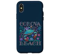 Carcasa para iPhone X/XS COROVA Beach North Carolina Blue Crab Verano Vacaciones Arte