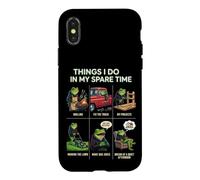 Carcasa para iPhone X/XS Cosas Que Hago en mi Tiempo Libre Papá Humor asando a Funny Frog
