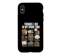Carcasa para iPhone X/XS Cosas Que Hago en mi Tiempo Libre para Amantes de los Libros, Divertido diseño libroso