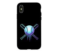 Carcasa para iPhone X/XS Cosmic Drip Baseball Graphic Blue Vaporwave Aesthetic