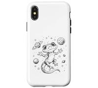 Carcasa para iPhone X/XS Cosmic Lizard Explorer Planetas Estrellas Universo Diseño