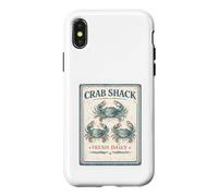 Carcasa para iPhone X/XS Crab Shack Fresco Diario Vintage Costero Mariscos Amante