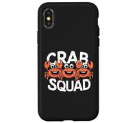 Carcasa para iPhone X/XS Crab Squad Ocean Beach Fiesta de Verano Crustáceos Mariscos