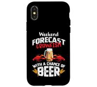 Carcasa para iPhone X/XS Crawfish with a Chance of Beer Weekend Forecast Seafood Boil