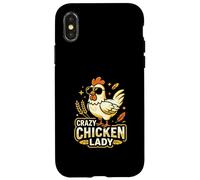 Carcasa para iPhone X/XS Crazy Chicken Lady Cool Chicken Gafas de Sol Retro
