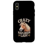 Carcasa para iPhone X/XS Crazy Haflinger Lady Horse Lover Western Equestrian