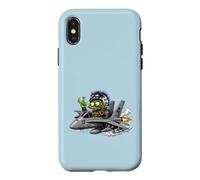 Carcasa para iPhone X/XS Crazy Monster Fighter Piloto Jet Cartoon Aviación Arte