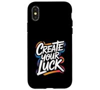 Carcasa para iPhone X/XS CREA tu Suerte - Cita Motivacional inspiradora y alentadora