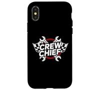 Carcasa para iPhone X/XS Crew Chief Racing Pit Crew Wrenches Checkered Flag