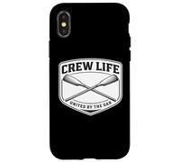 Carcasa para iPhone X/XS Crew Life United by The Oar Rowing Team Lema Row Diciendo
