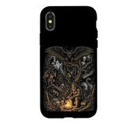 Carcasa para iPhone X/XS Criaturas del Bosque Misterioso Bigfoot Leyendas del Hombre Polilla