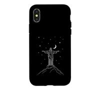 Carcasa para iPhone X/XS Cristo Redentor Estatua de Noche Río