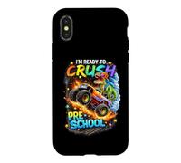 Carcasa para iPhone X/XS Crush Preescolar Dinosaurio Monster Truck Regreso a la Escuela Divertido