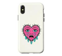 Carcasa para iPhone X/XS Crying Heart Tattoo - Traditional Old School Tattooed Inked