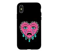 Carcasa para iPhone X/XS Crying Heart - Traditional Tattoos, Old School Tattoo Flash