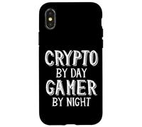 Carcasa para iPhone X/XS Crypto by Day Gamer by Night Bitcoin Cryptocurrency NFT Game
