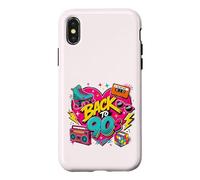 Carcasa para iPhone X/XS Cubo de Patines con Cassette Retro de Vuelta a los 90