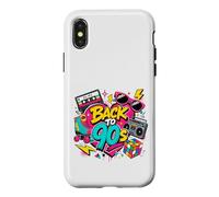 Carcasa para iPhone X/XS Cubo de Patines con Cassette Retro, Estilo Boombox, Estilo Vintage, de Vuelta a los 90