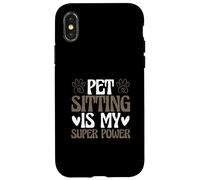 Carcasa para iPhone X/XS Cuidador de Perros y Gatos Cuidado de Mascotas Divertido Sentado es mi súper Poder