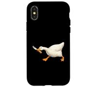 Carcasa para iPhone X/XS Cute but Dangerous Duck with Knife Funny Silly Duck Meme