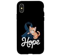 Carcasa para iPhone X/XS Cute Cat - Concientización sobre el cáncer colorrectal
