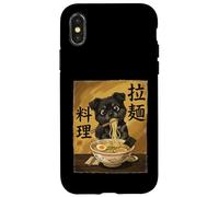 Carcasa para iPhone X/XS Cute Cat Eating Ramen Noodles Funny Japan Kawaii Cats
