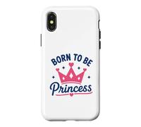 Carcasa para iPhone X/XS Cute Crown Inspirational Quote Girls Born To Be Princess