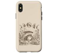 Carcasa para iPhone X/XS Cute Frog Mushroom Moon Witchy Fairy Grunge Vintage Graphic