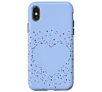 Carcasa para iPhone X/XS Cute Heart Black and Light Blue Artistic Stars