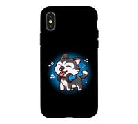 Carcasa para iPhone X/XS Cute Kawaii Kids Boys Girls Music Siberian Husky Dog Lover