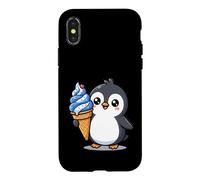 Carcasa para iPhone X/XS Cute Penguin Holding Ice Cream Cone Cartoon