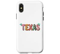 Carcasa para iPhone X/XS Cute Vintage Boho Texas State Floral Bubble Women and Girls