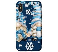 Carcasa para iPhone X/XS Cute Winter Gnomes with Snowflakes Snowball Decor & Snowman