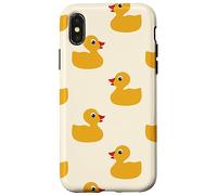 Carcasa para iPhone X/XS Cute Yellow Rubber Duck Little Bath Toy Black