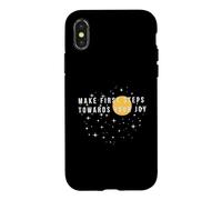 Carcasa para iPhone X/XS Da los Primeros Pasos hacia tu alegría Night Sky Cita Positiva