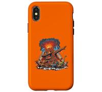 Carcasa para iPhone X/XS Dabbing Volcano Geography Volcanologist Scary Dinosaur