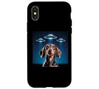 Carcasa para iPhone X/XS Dachshund Dog Alien UFO Dachshund Decoración Niños Divertido Dachshund