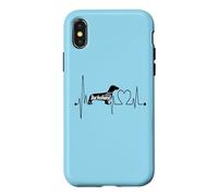 Carcasa para iPhone X/XS Dachshund Heartbeat EKG Pulse Doxie Dog Lover Dueño de Mascota