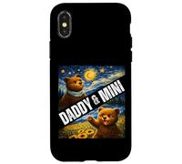 Carcasa para iPhone X/XS Daddy & Mini Cute Bear Matching Día del Padre Noche Estrellada