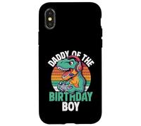Carcasa para iPhone X/XS Daddy of The Birthday Boy Gaming T-Rex Cumpleaños a Juego