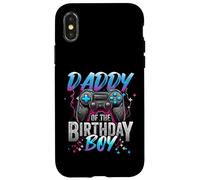 Carcasa para iPhone X/XS Daddy of The Birthday Boy Video Gamer Matching Cumpleaños