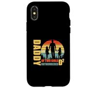 Carcasa para iPhone X/XS Daddy of Two Girls superó en número D2 Squared Fathers Day