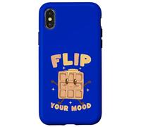 Carcasa para iPhone X/XS Dale la Vuelta a tu Estado de ánimo Lindo Juego de Palabras con gofres