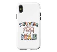 Carcasa para iPhone X/XS Dale un Beso a tu Cerebro, inspira, educa, Genial, Retro, Vintage