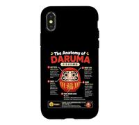 Carcasa para iPhone X/XS Daruma Doll anatomía Japonesa Buena Suerte ilustración artística