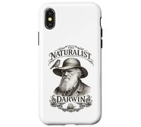 Carcasa para iPhone X/XS Darwin El Naturalista Retrato Pinzón Barco Ciencia