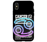 Carcasa para iPhone X/XS Datos Nutricionales del Cáncer Signo del Zodíaco Astrología Azul Púrpura